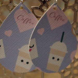 Coffee and Donuts Teardrop Earrings